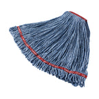 Thumbnail image #1 for Rubbermaid Commercial Products Swinger Loop FGC11306BL00 Large 4-Ply Cotton/Synthetic Looped-End Wet Mop Head, Blue, 1-Inch Headband Case of 6