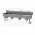 Thumbnail image #1 for Advance Tabco 4-Station Wall Mounted Knee Operated Multiwash Hand Sink with Gooseneck Spouts, 80 Inch, 304 Stainless Steel