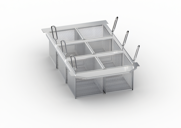 Product image #1 for RATIONAL Portion Basket Kit with Frame, 6 x 1/6 GN Deep-Frying Baskets, For Size 2-S