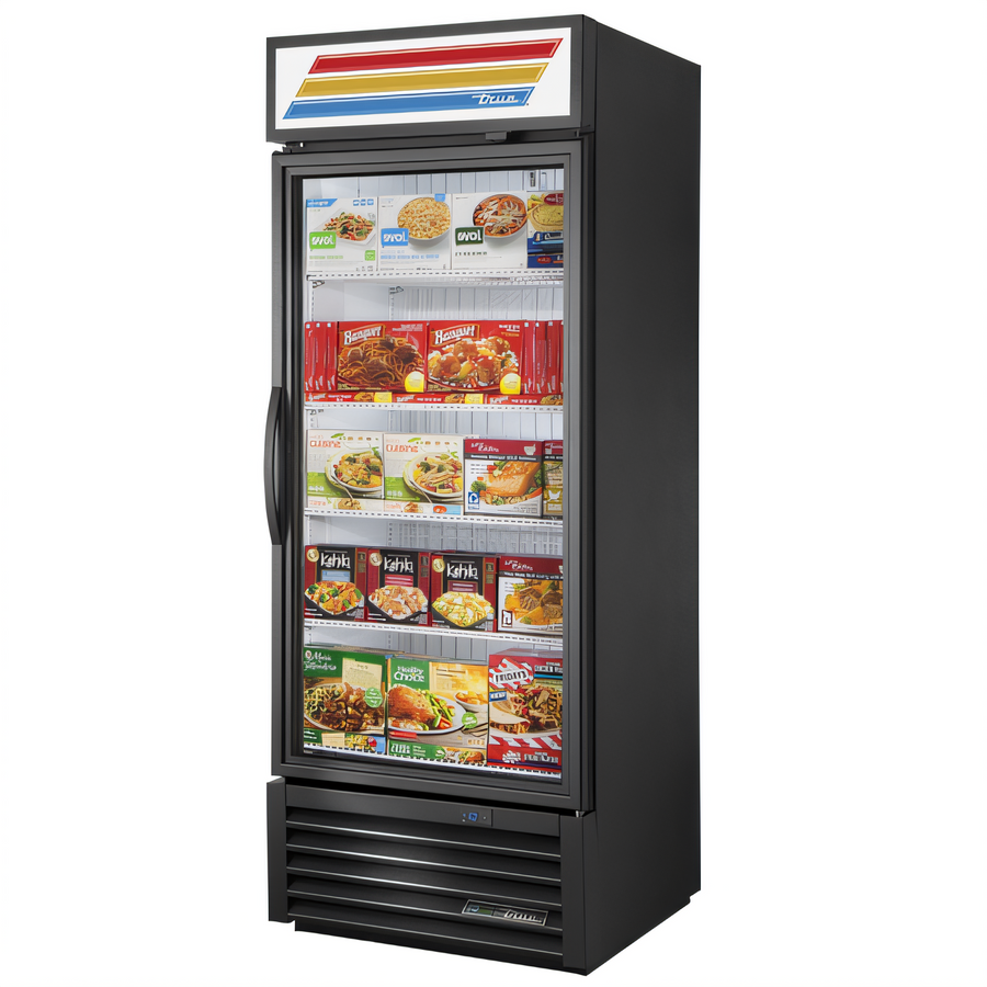 Product image #1 for True 1-Section Glass Door Freezer Merchandiser with Health Safety Timer, Triple-Pane Hinged Door, -10°F