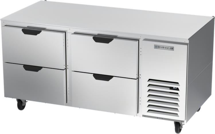 Product image #1 for Beverage-Air 67-Inch Two-Section Undercounter Drawer Refrigerator, 4 Drawers