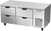 Beverage-Air 67-Inch Two-Section Undercounter Drawer Refrigerator, 4 Drawers
