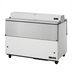 Thumbnail image #1 for True Dual-Sided Mobile School Milk Cooler Cart, 16-Crate Capacity, White/Stainless Steel