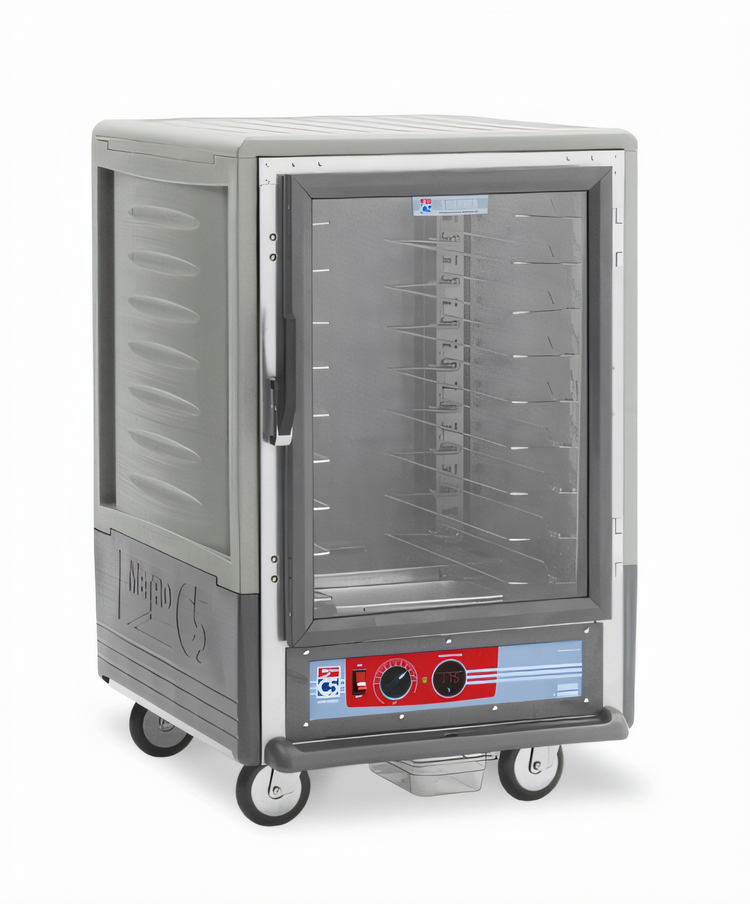 Product image #1 for Metro C5 3 Series Half-Height Mobile Heated Holding Cabinet with Clear Polycarbonate Door, Gray Insulation Armour