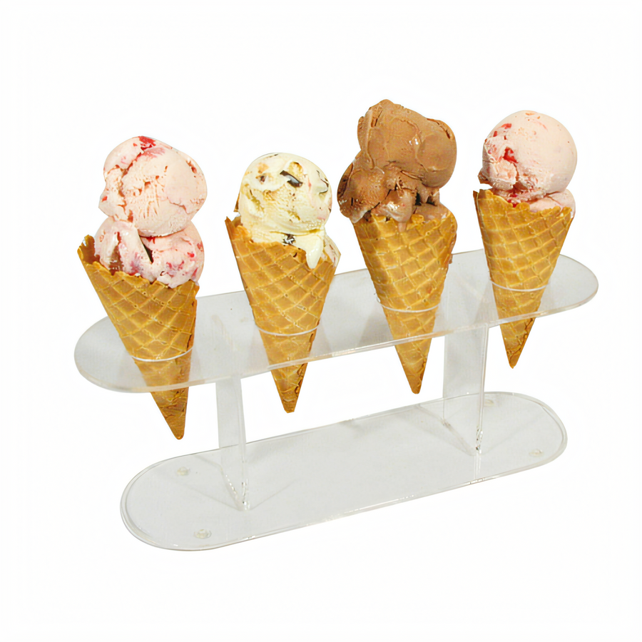 Product image #1 for Winco Clear Acrylic Ice Cream/Waffle Cone Stand with 4 Holes