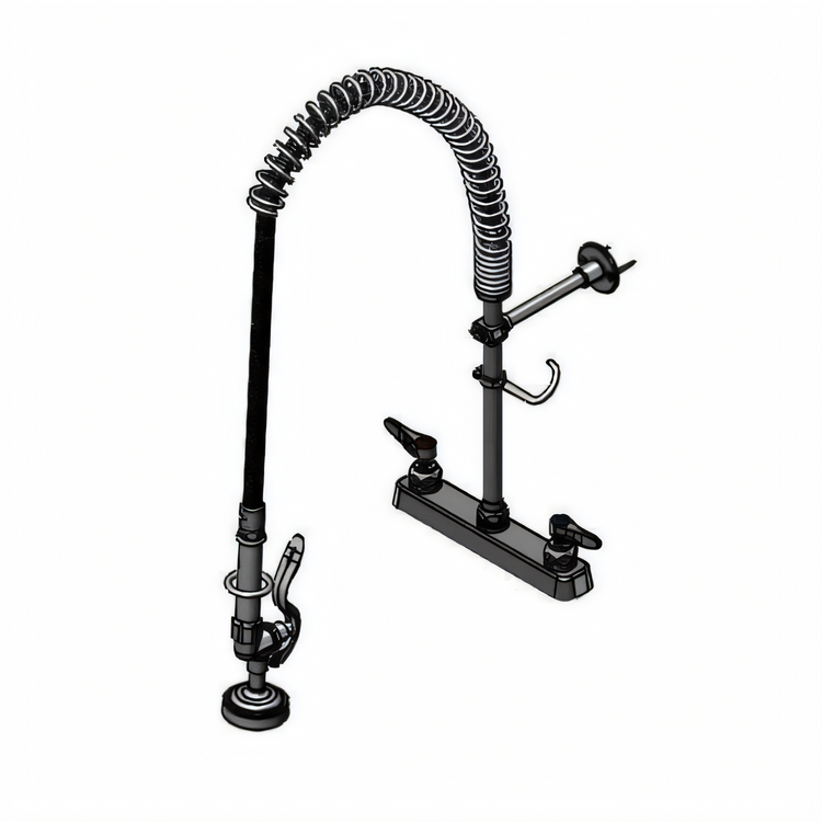 Product image #1 for EasyInstall 8-Inch Center Deck-Mount Workboard Pre-Rinse Unit with Spring-Action Gooseneck