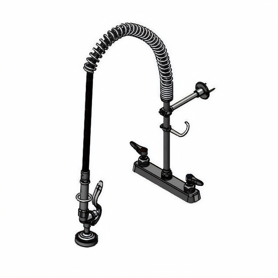 Product image #1 for EasyInstall 8-Inch Center Deck-Mount Workboard Pre-Rinse Unit with Spring-Action Gooseneck