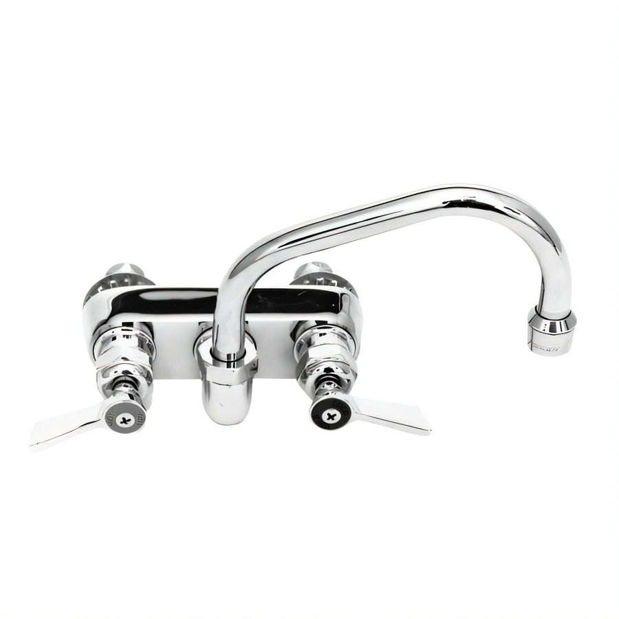 Product image #1 for Fisher Low-Lead Brass 4-Inch Center Backsplash Faucet with 12-Inch Swing Spout and Lever Handles