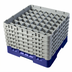 Thumbnail image #2 for Cambro Camrack Full Size 49-Compartment Dishwasher Glass Rack with 6 Soft Gray Extenders, Navy Blue