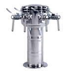 Thumbnail image #1 for Micro Matic USA Sommelier MTM-4PSS-W Countertop Air-Cooled Wine Font, Single Column, 4 Side-Pull Faucets, Polished Stainless Steel