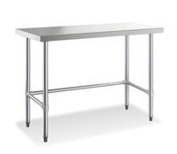 48 Inch x 18 Inch Open Base Worktable with 16 Gauge 304 Stainless Steel Flat Top