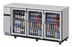 Thumbnail image #1 for Turbo Air Super Deluxe Three-Section Narrow Back Bar Cooler with 3 Glass Doors