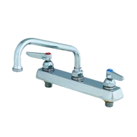 T&S Brass B-1122-M Workboard Faucet with 10 Inch Swing Nozzle, 8 Inch Centers, Deck Mounted