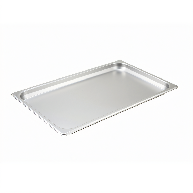 Product image #1 for Winco Full-Size Solid Steam Table Pan, Straight-Sided, 25 Gauge, 1-1/4 Inch Deep, 18/8 Stainless Steel