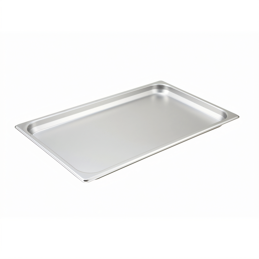 Product image #1 for Winco Full-Size Solid Steam Table Pan, Straight-Sided, 25 Gauge, 1-1/4 Inch Deep, 18/8 Stainless Steel