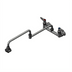 Thumbnail image #1 for T&S Brass 8-Inch Wall Mount Chrome-Plated Brass Pot Filler Mixing Faucet with 24-Inch Double-Joint Swing Nozzle