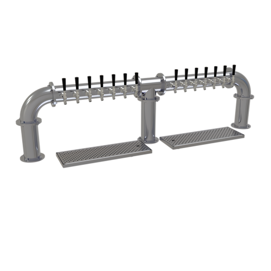Product image #1 for Glastender Pipe Bridge Countertop Air-Cooled Draft Dispensing Tower with 14 Stainless Steel Faucets
