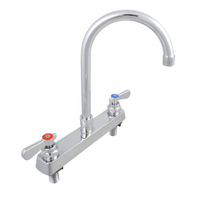 OptiFlow Heavy Duty Solid Body Deck Mount Manual Faucet with 5-Inch Gooseneck Spout, 8-Inch OC