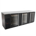 Thumbnail image #1 for Pro-Line E-Series Three-Section Refrigerated Back Bar Cooler with Glass Doors, 95-1/2 Inch, Black