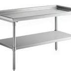 Thumbnail image #1 for Klinger's Trading DST3061 61 x 30 Inch 16-Gauge Stainless Steel Dish Sorting Table with Undershelf, No Backsplash