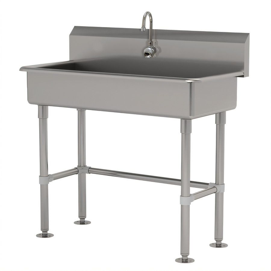 Product image #1 for One-Station ADA Floor-Mounted Service Sink with Electronic Faucet, 40 x 19-1/2 Inches