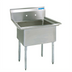 Thumbnail image #1 for BK Resources Economy One-Compartment Stainless Steel Sink with 24 x 24 x 14-Inch Bowl, 9-Inch Backsplash, and Drain Included