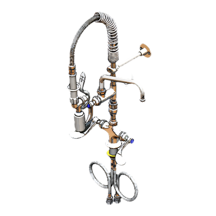 Product image #1 for Mini Dual-Pantry Deck-Mount Pre-Rinse Faucet with 8-Inch Swing Nozzle, Low-Flow Spray Valve and Vacuum Breaker