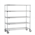 Thumbnail image #1 for Metro Super Erecta 5-Tier Wire Stem Caster Cart, 60W x 24D x 68H, Chrome Plated