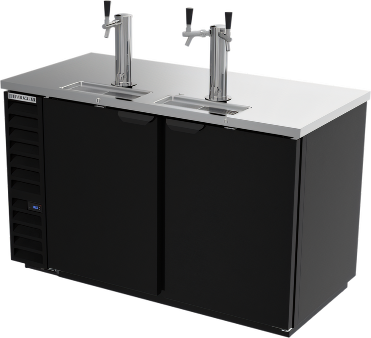 Product image #1 for Beverage-Air 58-Inch Direct Draw Beer Dispenser with Solid Doors, Dual Towers, and 3-Keg Capacity
