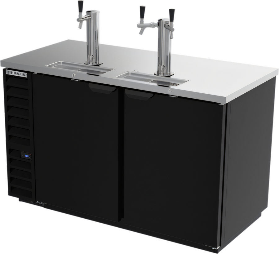 Product image #1 for Beverage-Air 58-Inch Direct Draw Beer Dispenser with Solid Doors, Dual Towers, and 3-Keg Capacity