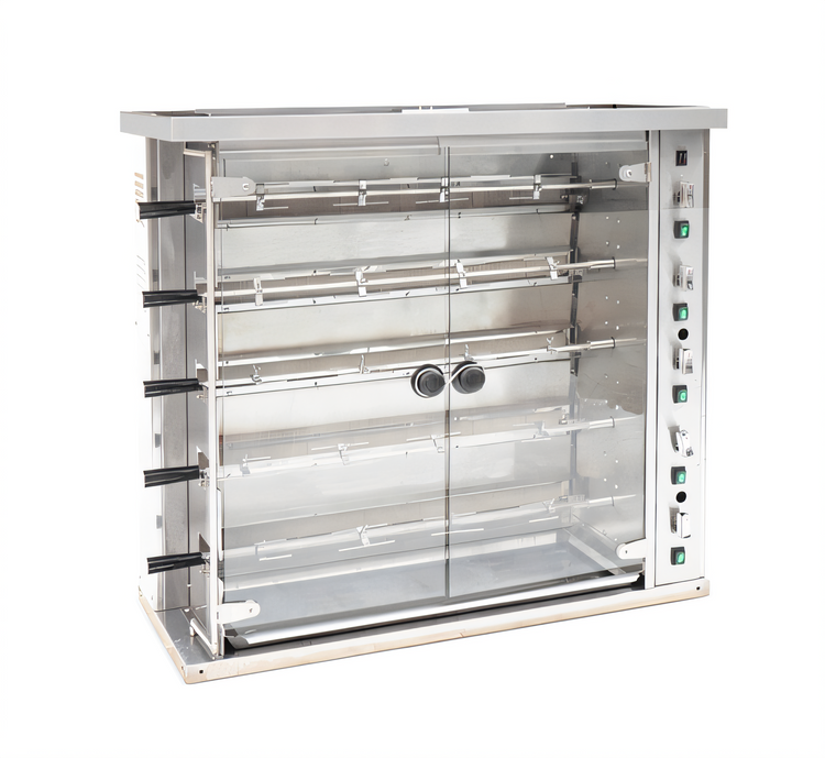 Product image #1 for Omcan 47-Inch Natural Gas Rotisserie Oven with 5 Spits, 20-Chicken Capacity