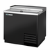 Thumbnail image #1 for True 36-Inch Flat Top Bottle Cooler with Stainless Steel Countertop, 1 Lid, and Black Exterior