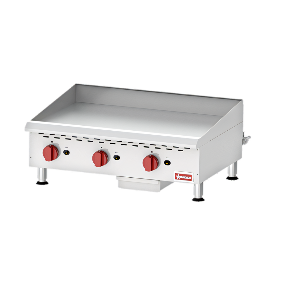 Product image #1 for Omcan Countertop Gas Griddle, 36-Inch x 20-Inch Cooking Area, 90,000 BTU