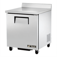 True One-Section 1-Door Worktop Freezer, -10°F, Rear-Mounted Self-Contained Refrigeration, Stainless Steel Top with Rear Splash