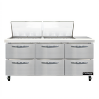 Continental Refrigerator SW72N24M-D 72 Inch Mighty Top Three-Section Refrigerated Sandwich Prep Table with Drawers