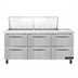 Thumbnail image #1 for Continental Refrigerator SW72N24M-D 72 Inch Mighty Top Three-Section Refrigerated Sandwich Prep Table with Drawers