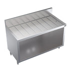 Thumbnail image #1 for Krowne Royal Series KR24-S48 48-Inch Freestanding Stainless Steel Underbar Drainboard with 6-Inch Splash and Open Cabinet Base