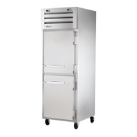 True SPEC SERIES One-Section Dual-Temperature Reach-In Refrigerator/Freezer with Two Half-Size Solid Swing Doors, Stainless Steel Front & Sides