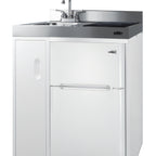 Thumbnail image #1 for Summit Commercial Summit Appliance C30IND 30-Inch All-in-One Kitchenette with 2-Burner Induction Cooktop, Refrigerator-Freezer, Sink & Storage