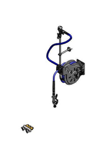 Open Stainless Steel Retractable Hose Reel System with Concealed Mixing Faucet and 15-Foot Hose