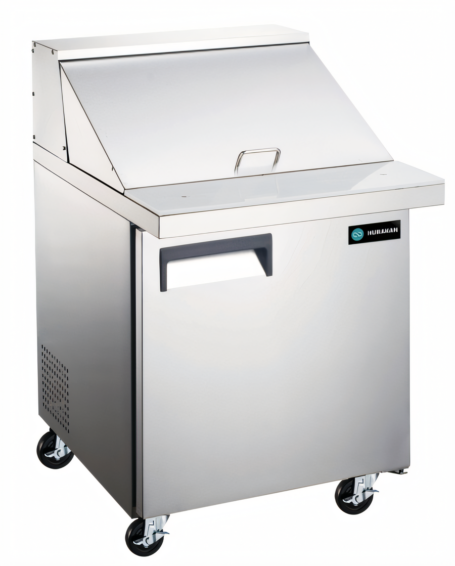 Product image #1 for Hurakan Mega Top Refrigerated Sandwich Prep Table, 27-Inch Wide, 1 Door, 5.7 Cu. Ft.