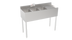 Thumbnail image #1 for Krowne Silver Series Three-Compartment Stainless Steel Bar Sink with Integrated Drainboard and Wall-Mount Faucet