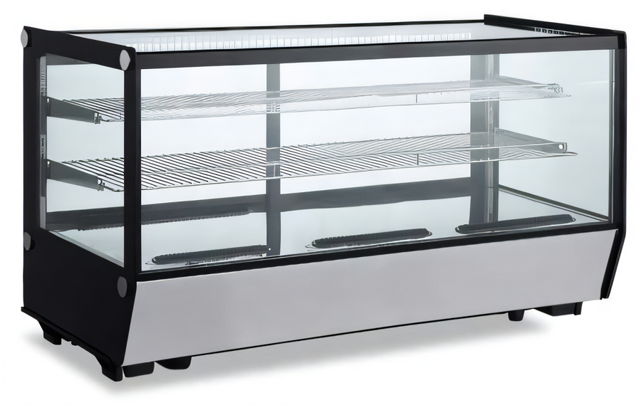 Product image #1 for 60-Inch Square Glass Full-Service Countertop Refrigerated Display Case, 8.89 Cu. Ft.