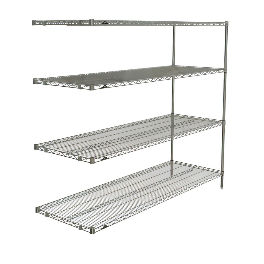 Product image #1 for Metro Super Erecta Add-On Wire Shelving Unit with 4 Shelves, 72"W x 24"D x 63"H, Brite Finish
