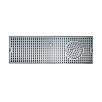 Micro Matic Surface-Mount Stainless Steel Drip Tray Trough with Integral Glass Rinser, 24 Inch x 5 Inch