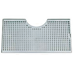Thumbnail image #1 for Micro Matic USA DP-734D Surface Mount Stainless Steel Drip Tray Trough, 18 x 9 Inches, Perforated Screen, 1/2-Inch Drain