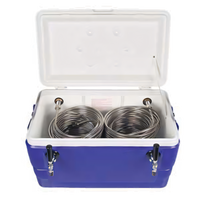 Micro Matic USA 48 Quart Ice Chest Coil Cooler with 2 Faucets, Blue