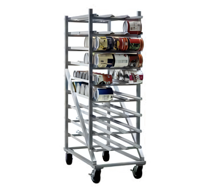 Product image #1 for New Age Heavy-Duty Mobile Aluminum Can Rack with Casters, 47-Inch Deep, #5 & #10 Can Capacity