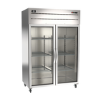 Thumbnail image #1 for Omcan USA 50119 54-Inch Two-Section Glass Door Reach-In Refrigerator, 43.1 Cu. Ft., Top-Mounted, Self-Contained, Stainless Steel