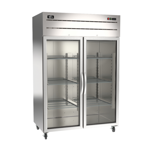 Product image #1 for 54-Inch Top-Mounted Two-Section Glass Door Reach-In Refrigerator, 43.1 Cu. Ft., Stainless Steel, 115V